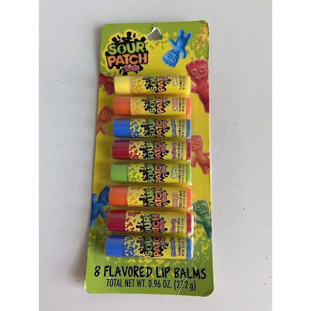8 Pack Taste Beauty SOUR PATCH Flavored Lip‎ Balm Assorted Flavors NEW Sealed